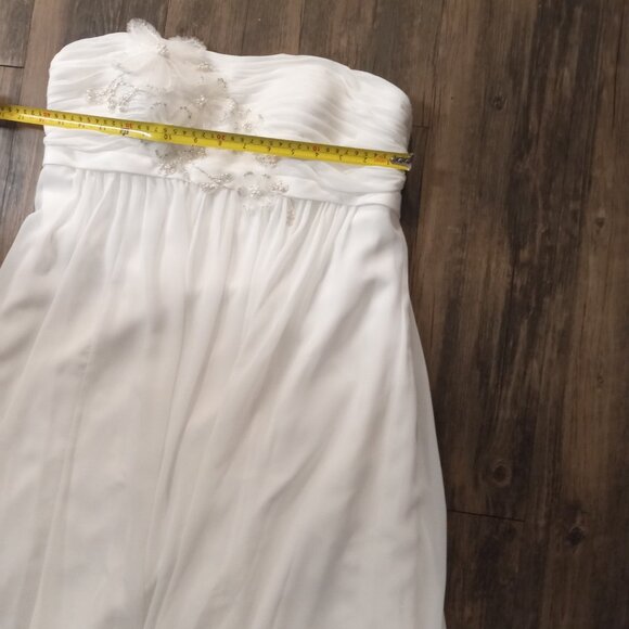 Galina David's Bridal white sleeveless off the shoulders gown size12 - Picture 8 of 11